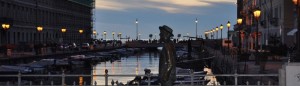 Statua di James Joyce sul Ponte Rosso a Trieste